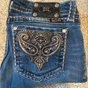 Stylish Brown-Blue Embroidered Women's Jeans